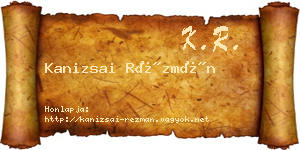 Kanizsai Rézmán névjegykártya